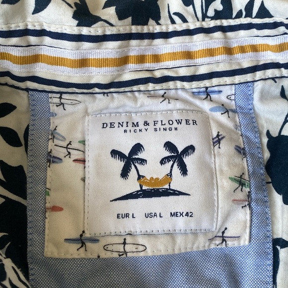 Denim & Flower Navy and White Floral Dress Shirt - Picture 2 of 3